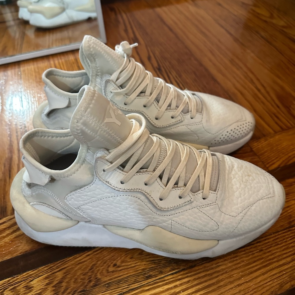Y3 white Unisex Kaiwa Leather Sneakers